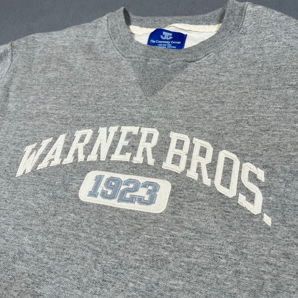 Vintage Warner Bros Sweatshirt Mens XL Gray‎ Crewneck Sweater 1923 Athletic
